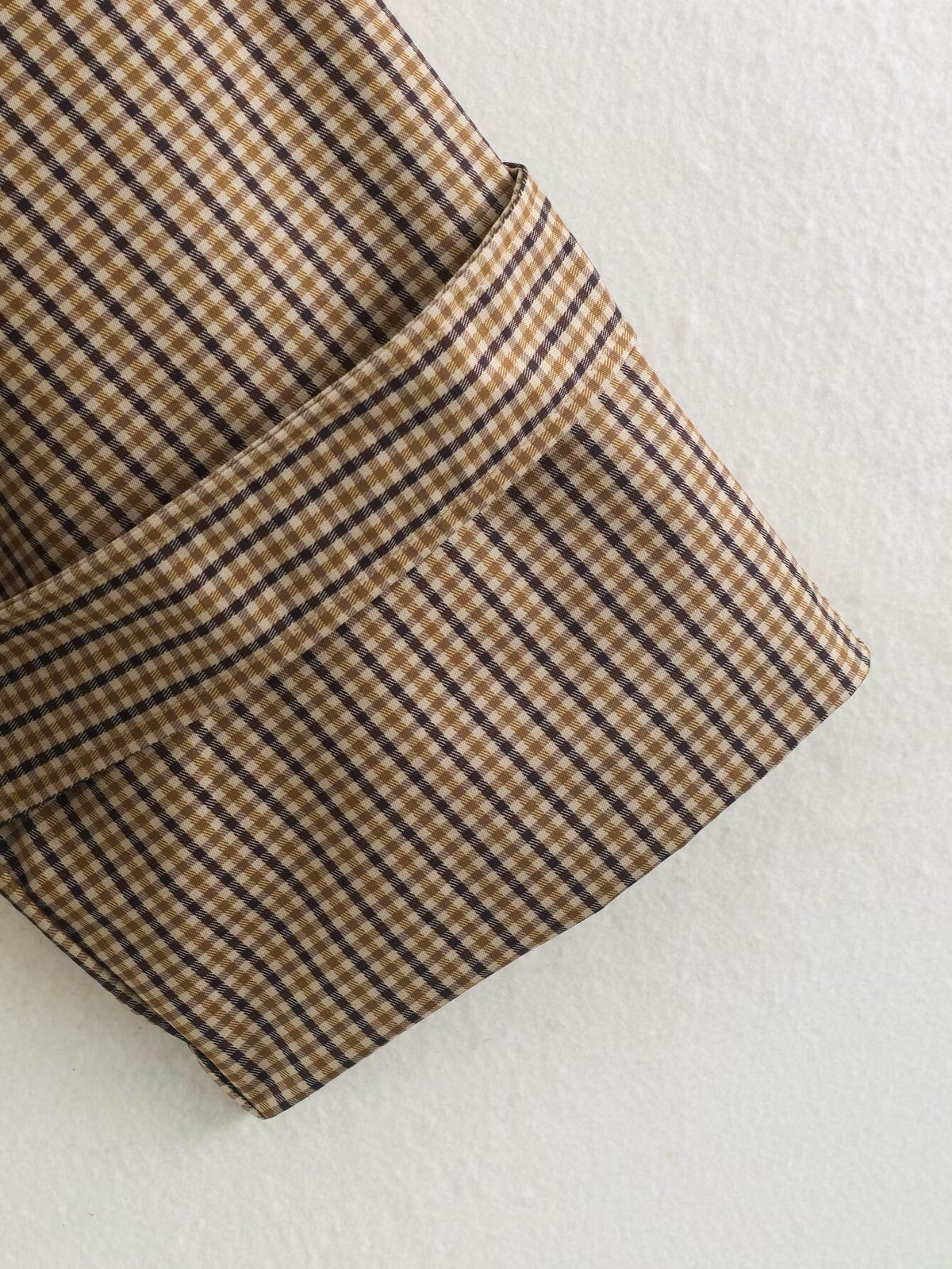 Women's with belt double breasted Plaid trench Coat