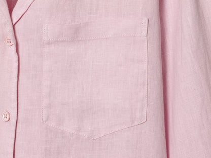 suit Women's 2 pieces pocket decoration linen blend shirt+Pants
