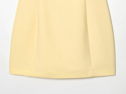 Women's pleated decorative short sleeved mini dress