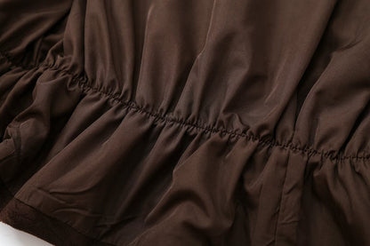Women's suede textured elastic waist jacket Coat