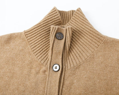 Women's casual stand collar knitted Coat