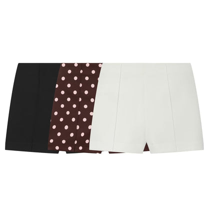 Women's high waisted casual polka dot shorts
