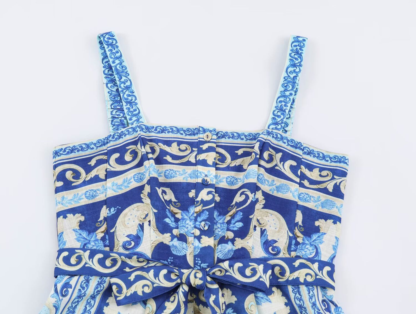 Women's vacation style slim printed jumpsuit shorts