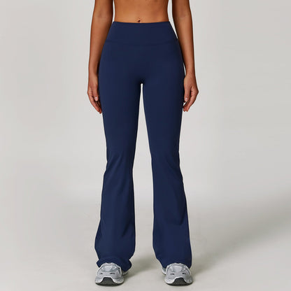 LU Women's new sanding high waist yoga pants tight wide leg flared pants