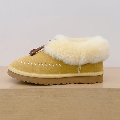 Women's new warm plush thin-soled short snow boots
