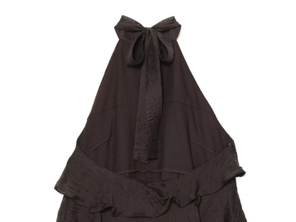 Women's layered decorative halter neck dress