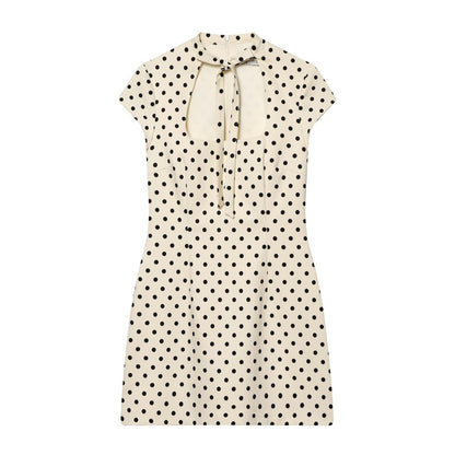 Women's bow decoration slim mini dress