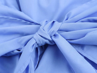Women's bow decoration casual poplin shirt