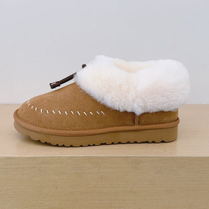 Women's new warm plush thin-soled short snow boots