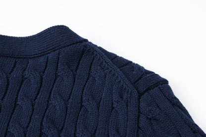 Women's New Sweater Cardigan Basic Classic Embroidered Polo Neck Slim Temperament Thin Coat