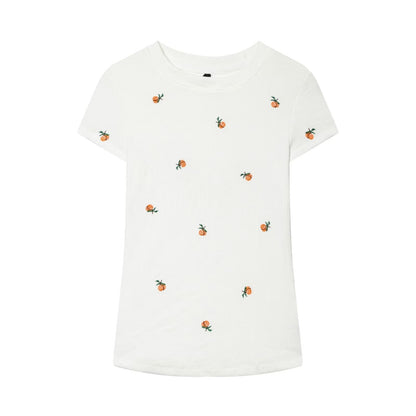 2026 multi-color printed letter T-shirt women short sleeved O-neck loose T-shirt