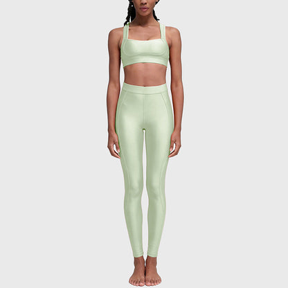 Women's new beautiful back sports bra high waist hip pants suit