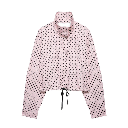 suit Women's 2 pieces polka dot chiffon Coat+shorts