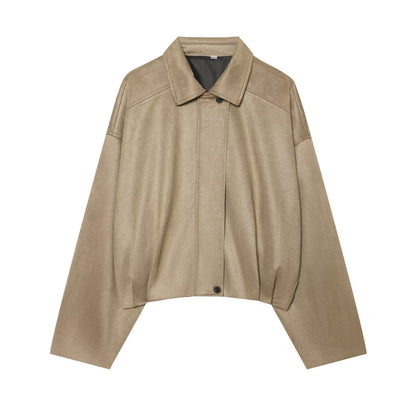 Women's casual suede textured jacket Coat