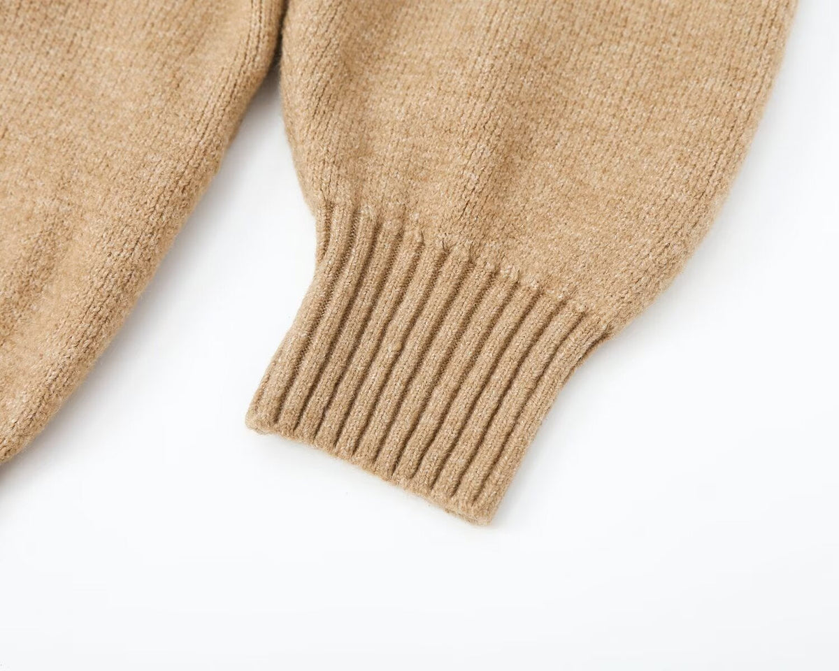 Women's casual stand collar knitted Coat