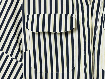 Women's with Belt shirt style poplin striped dress