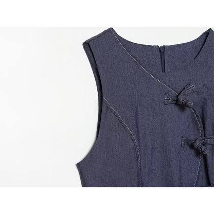 Women's rope knot buckle decoration mini dress