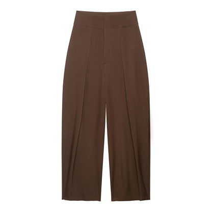 Women's high waisted pleated balloon version casual pants