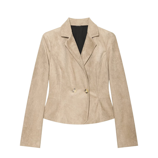 Women's with shoulder pads slim short Blazer Coat