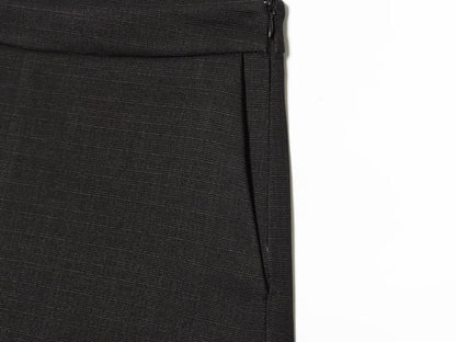 suit Women's 2 pieces button decoration slim black vest+culottes