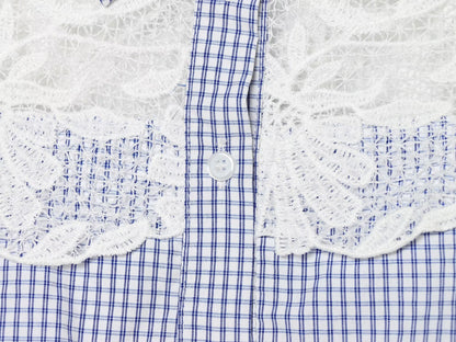 Women's casual plaid patchwork shirt
