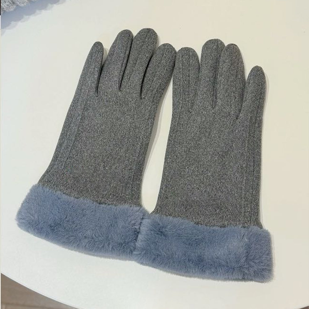 LU Women's new plush padded wool gloves