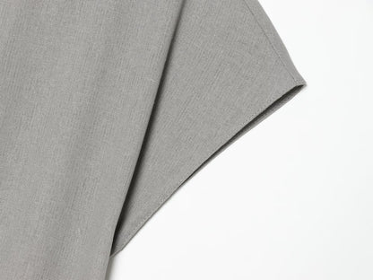 Women's O Neck linen blended MIDI dress
