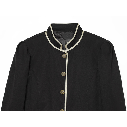 Women's slim contrasting color trimmed Blazer Coat