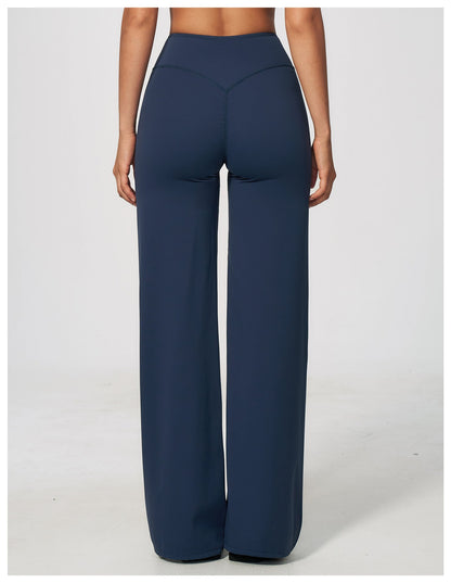 Women's new abdominal lift hip Pilates fitness yoga wide-leg pants