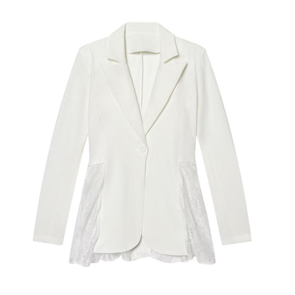 2026 Women's contrasting lace slim Blazer Coat