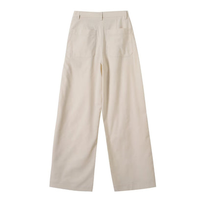 Women's loose linen blended casual pants