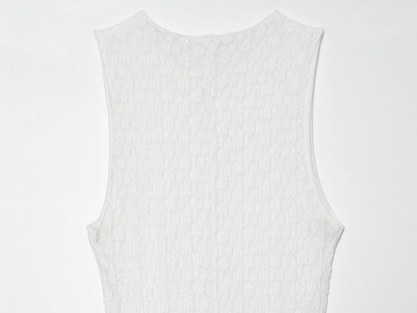Women's lace decoration sleeveless MIDI dress