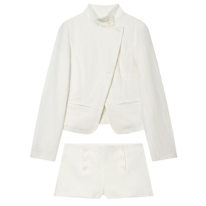 suit Women's 2 pieces slim stand collar Coat+shorts