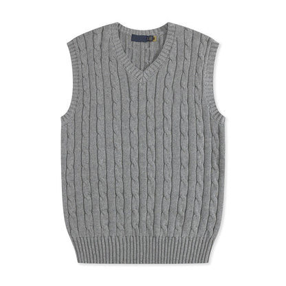 Men and women with the new casual Joker V-neck knitted solid color vest
