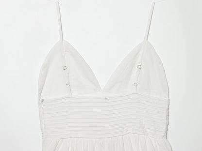 Women's embroidered suspender mini dress
