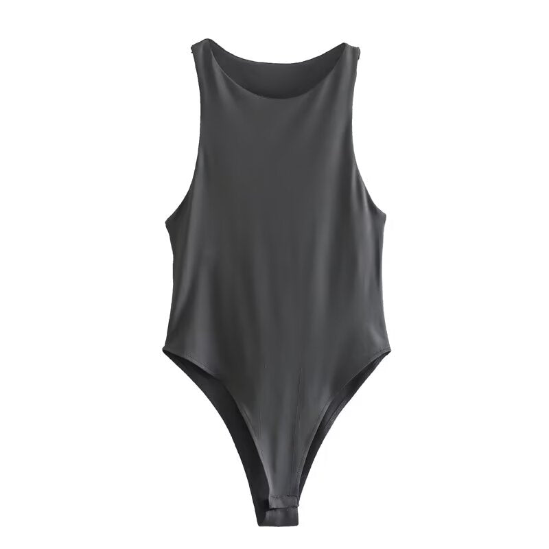 Women's tight halter neck bodysuit