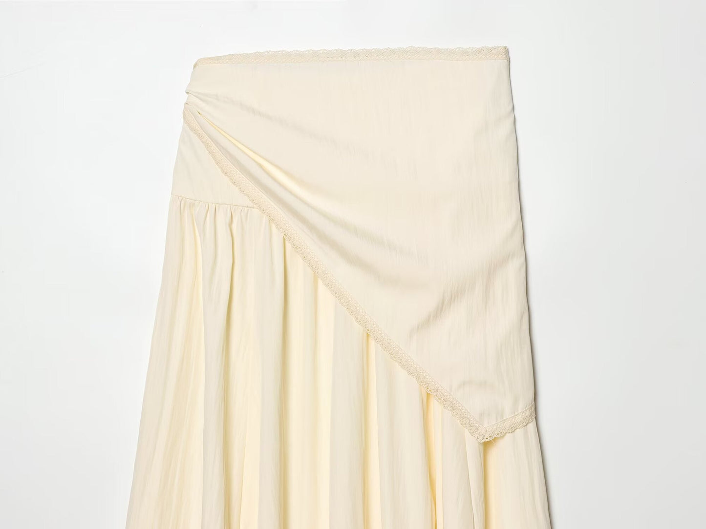 Women's scarf knot decoration pleated Midi skirt