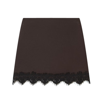 Women's lace hem slim Shorts Skirts