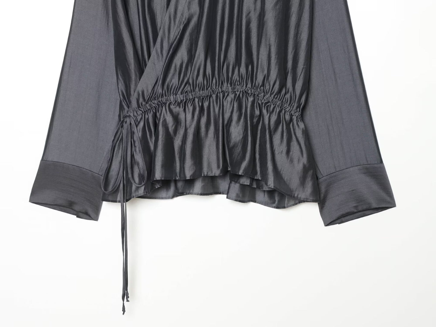 Women's lace up decorative casual draped shirt