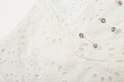 Women's hollowed out embroidered patchwork dress