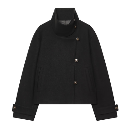Women's warm standing collar woolen jacket Coat