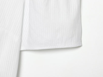 Women's short sleeved A-line-shaped striped shirt