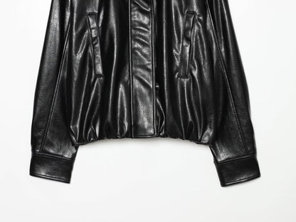 Women's leather effect pilot jacket Coat