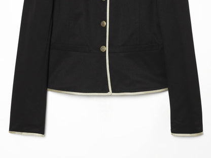 Women's slim contrasting color trimmed Blazer Coat