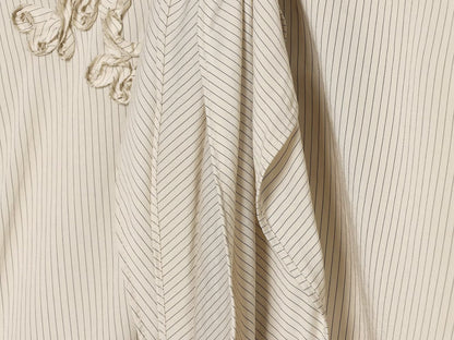 Women's knot decoration casual striped shirt