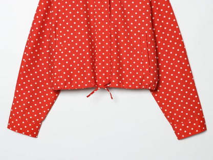 Women's casual polka dot bubble sleeve Coat