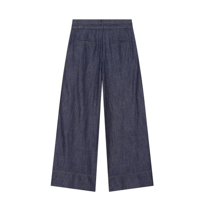 suit Women's 2 pieces pleated asymmetrical top+ wide leg pants