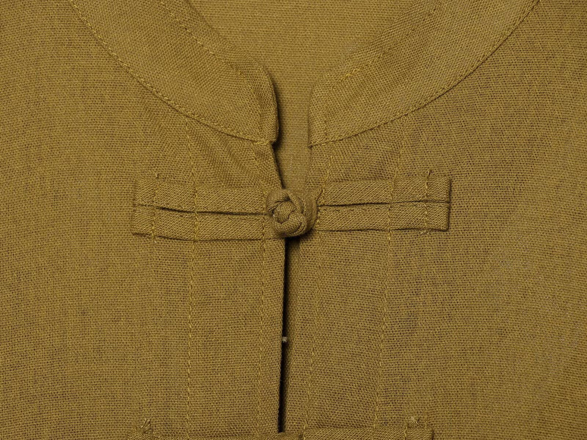suit Women's 2 pieces loose rope knot buckle linen blend shirt+Pants