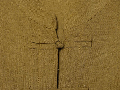 suit Women's 2 pieces loose rope knot buckle linen blend shirt+Pants