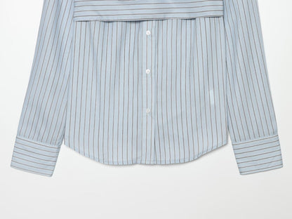 Women's layered decorative striped shirt